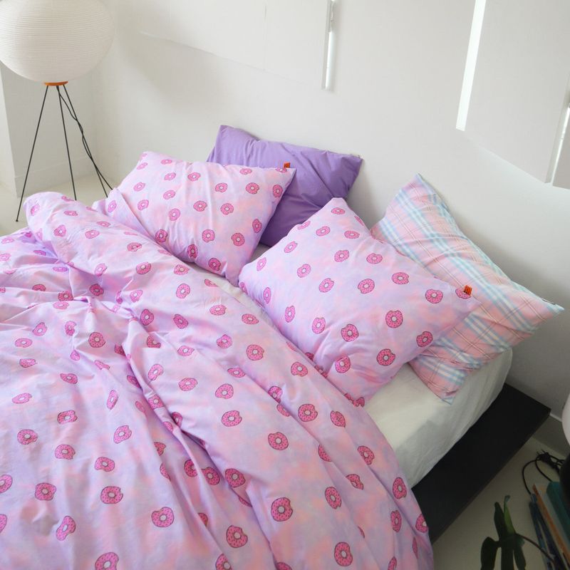 Pink donut pillow case