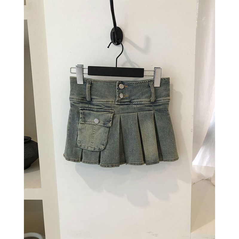 One-pocket Pleats Skirt 