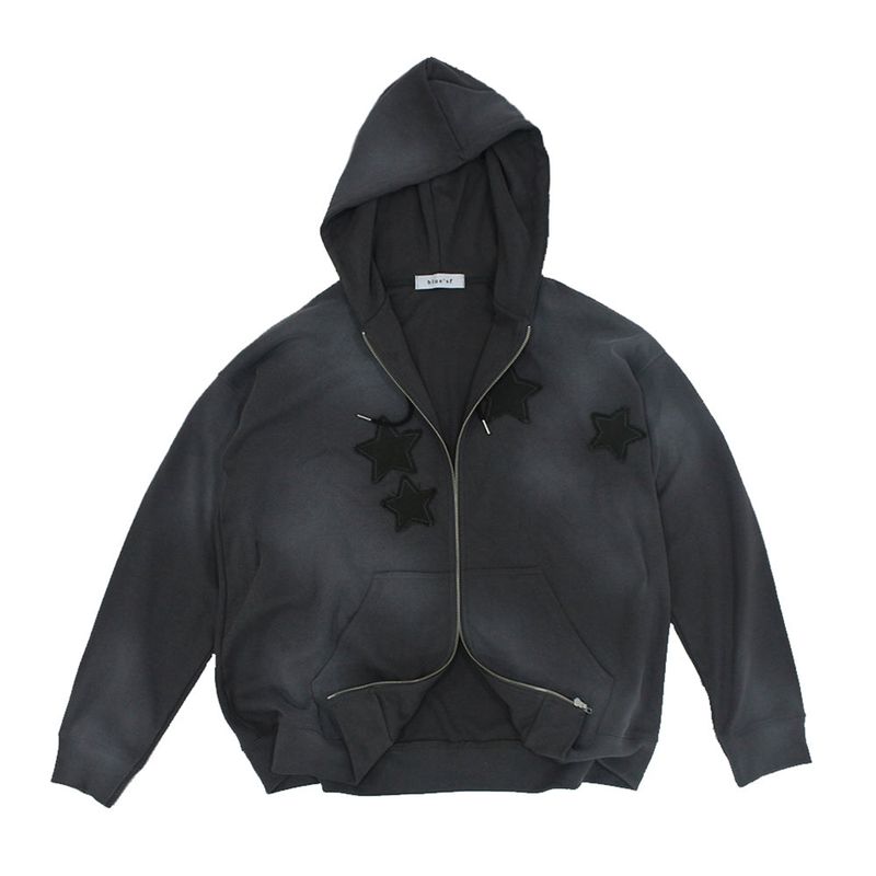 Blue sunflower(ブルーサンフラワー)の「Bluesf Dusty Washing Star Heavy Hood zip-up(Tops)」