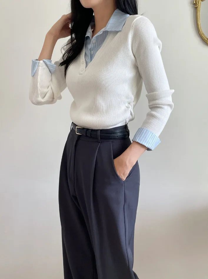 Ask Pintuck Wide Slacks