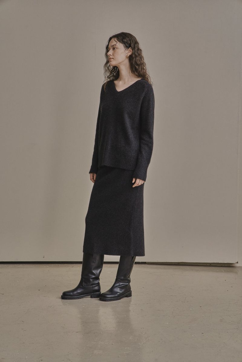 WOOL H SKIRT_CHARCOAL