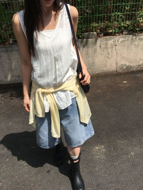 Yudan Denim Bermuda Pants