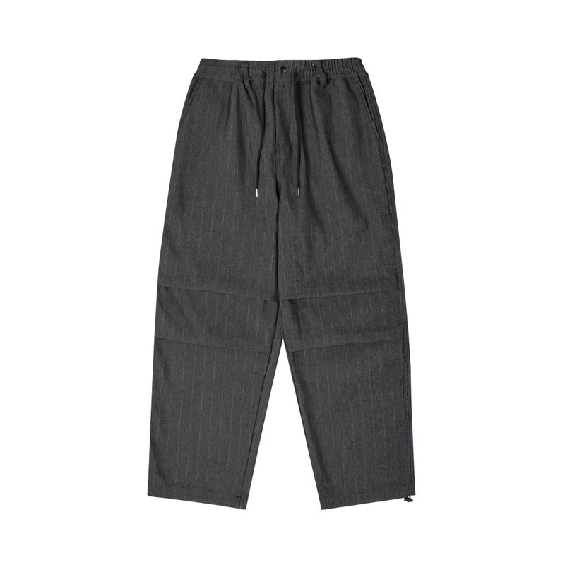 Stripe parachute denim Pants Black