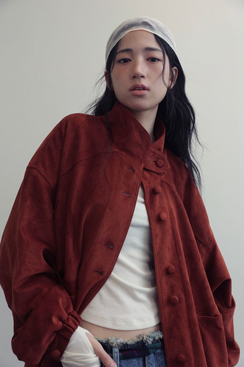 CINNAMON OVER FIT SUEDE JACKET