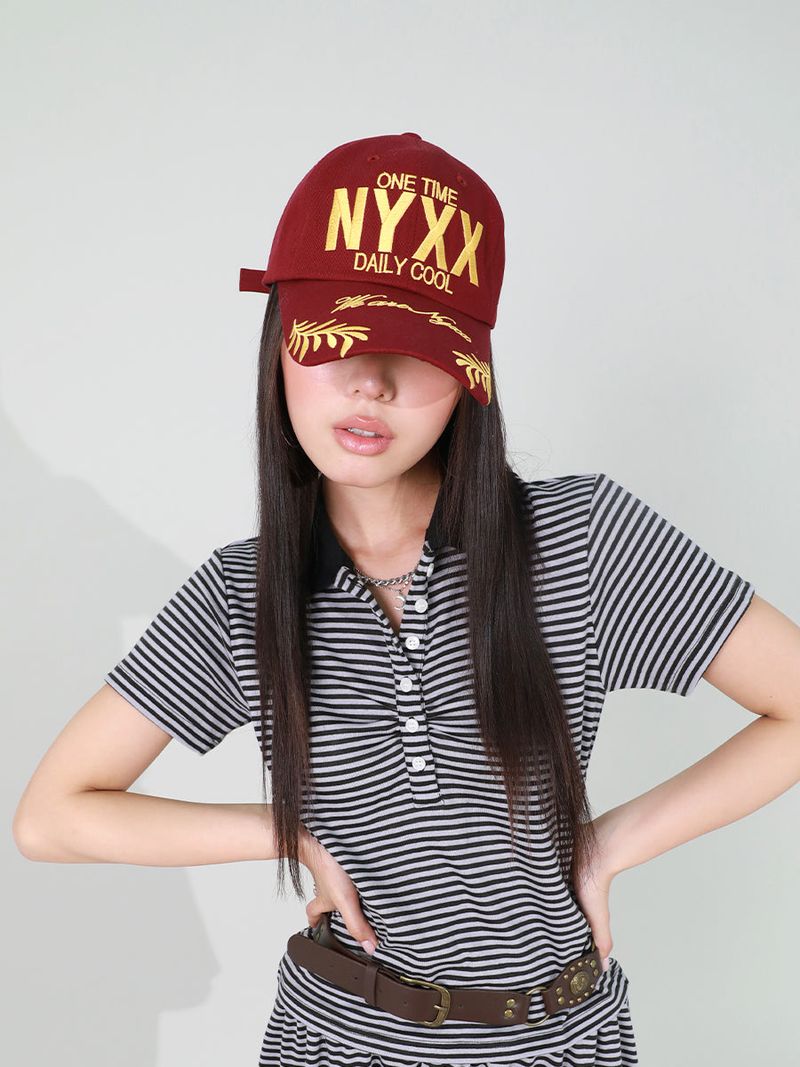 NYX SLOGAN BALL CAP (BURGUNDY)