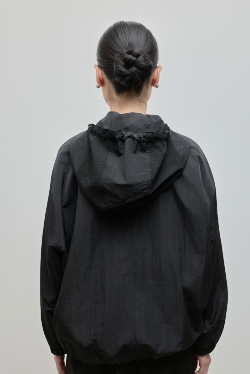 String Hoodie Windbreaker_Black