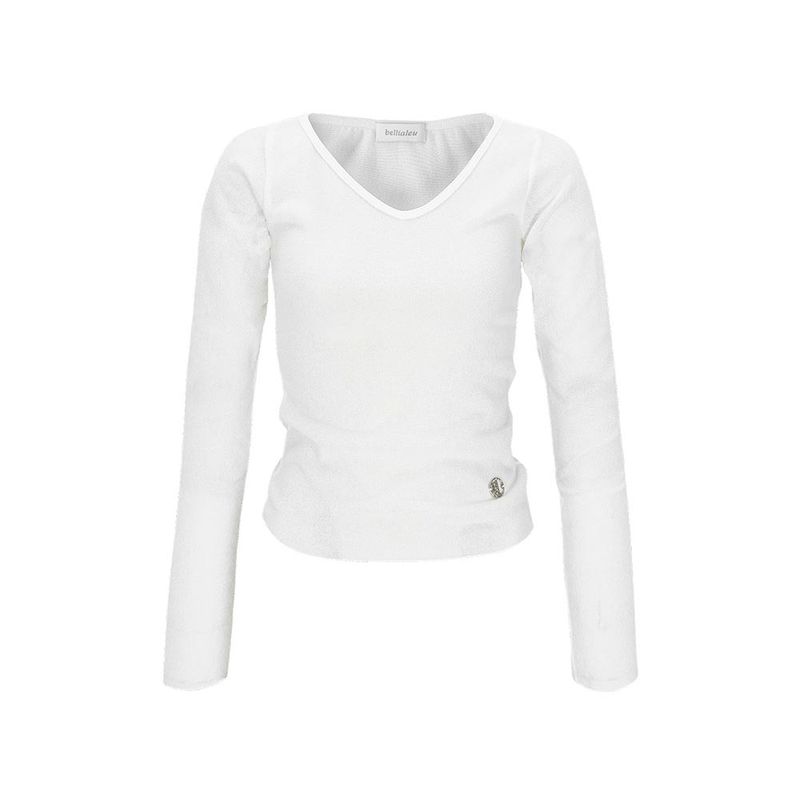 Bellialeu（ベルリアル）の「V NECK SLIM KNIT-IVORY（Tops）」