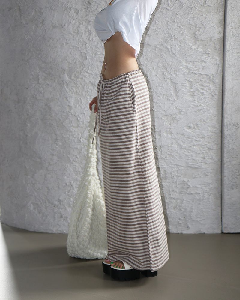 Stripe Juri Maxi Long Skirt
