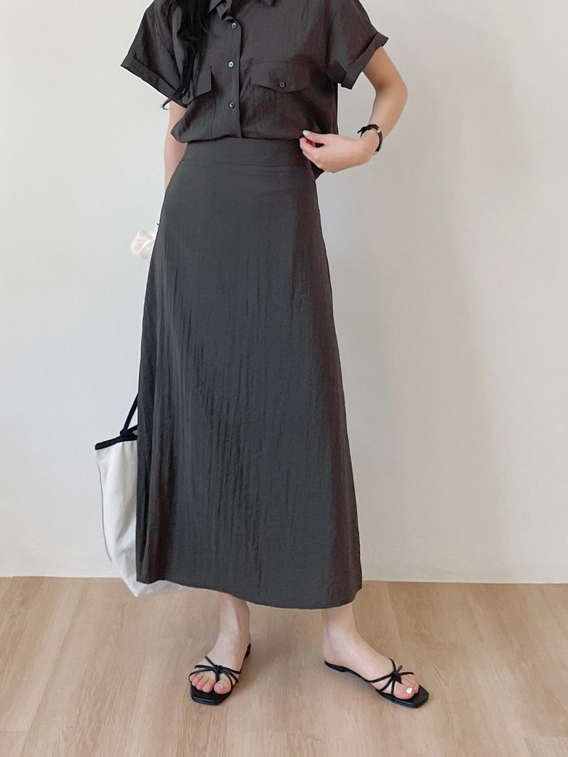 INCHANT ME(インチャントミー)の「Even Nylon High-Waisted Long Skirt(Skirts)」