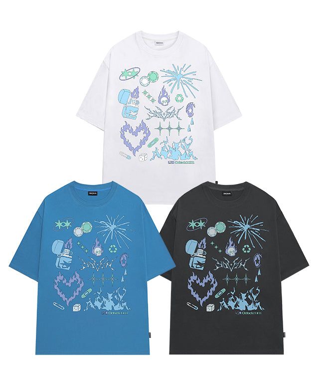 ODDSTUDIO（オッドスタジオ）の「Kitsch Icon Graphic Overfit T-shirt - 3COLOR（Tops）」
