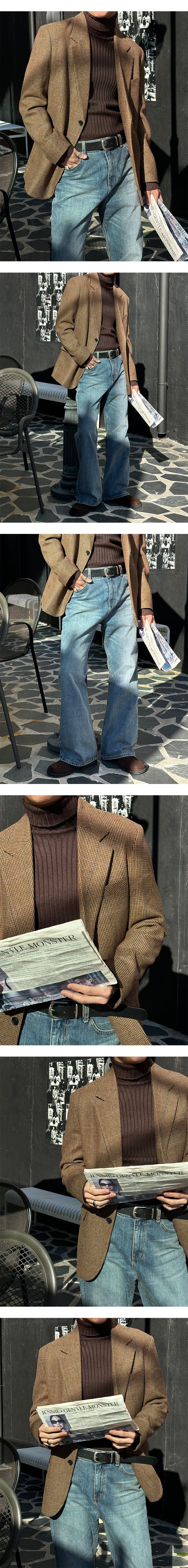 [F/W] Teddy check 2button wool jacket
