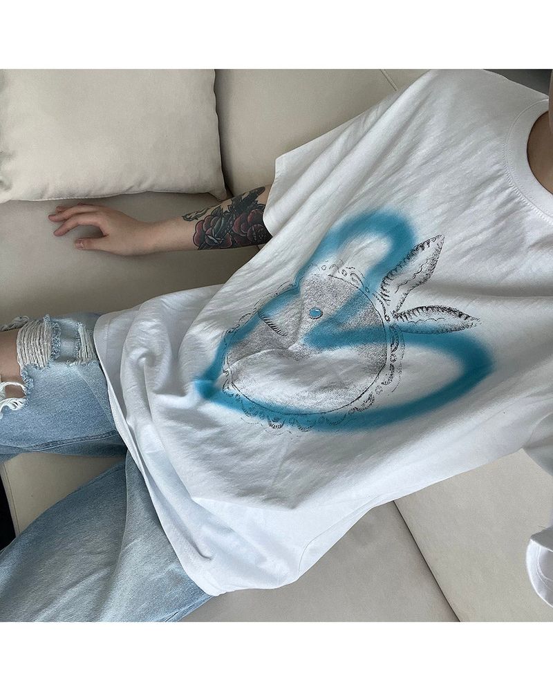 COZINESS（コジネス）の「SO Heart Rabbit Printed Short-Sleeved (4 colors)（Tops）」