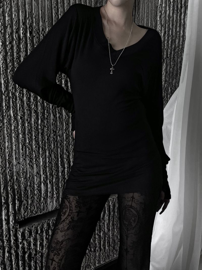 glam slim V-neck warmer T (3color)