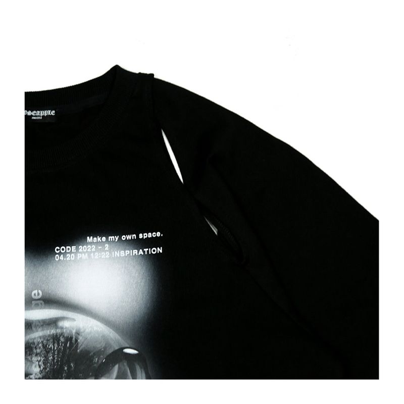 222 Cutout graphic t-shirts - Black