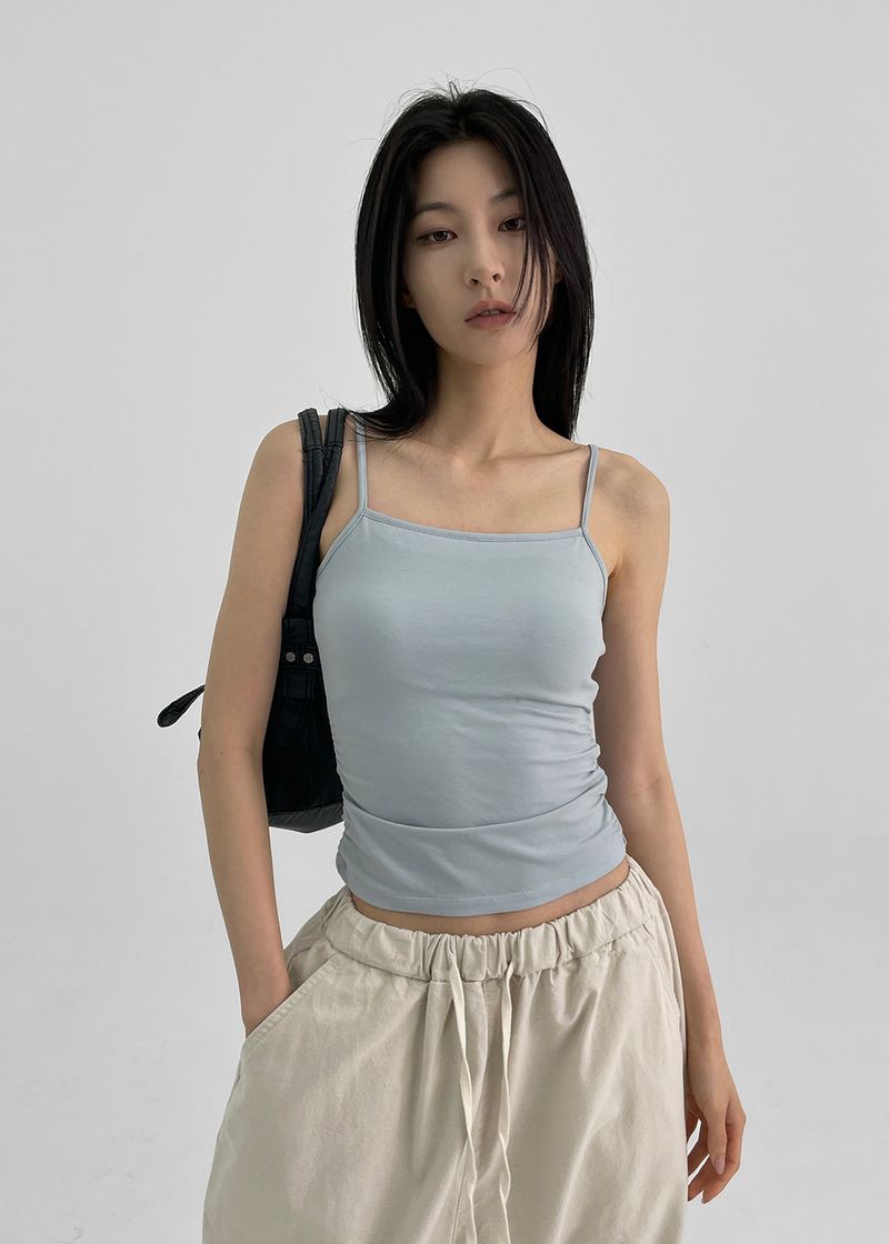 [MADE] Easy Shirring Tank Top With Built-in Cap