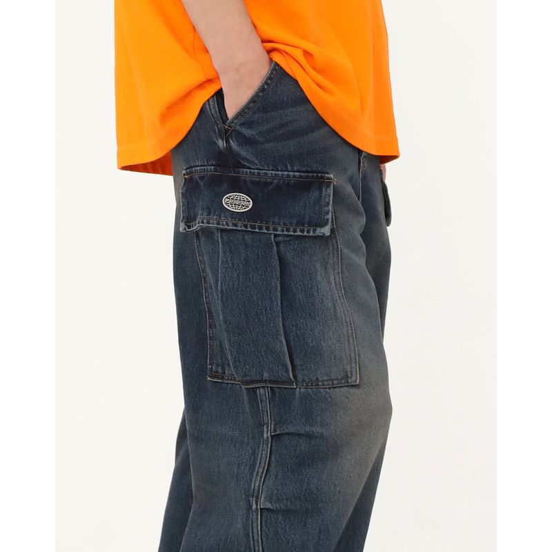 DEEP BLUE CARGO DEMIM PANTS