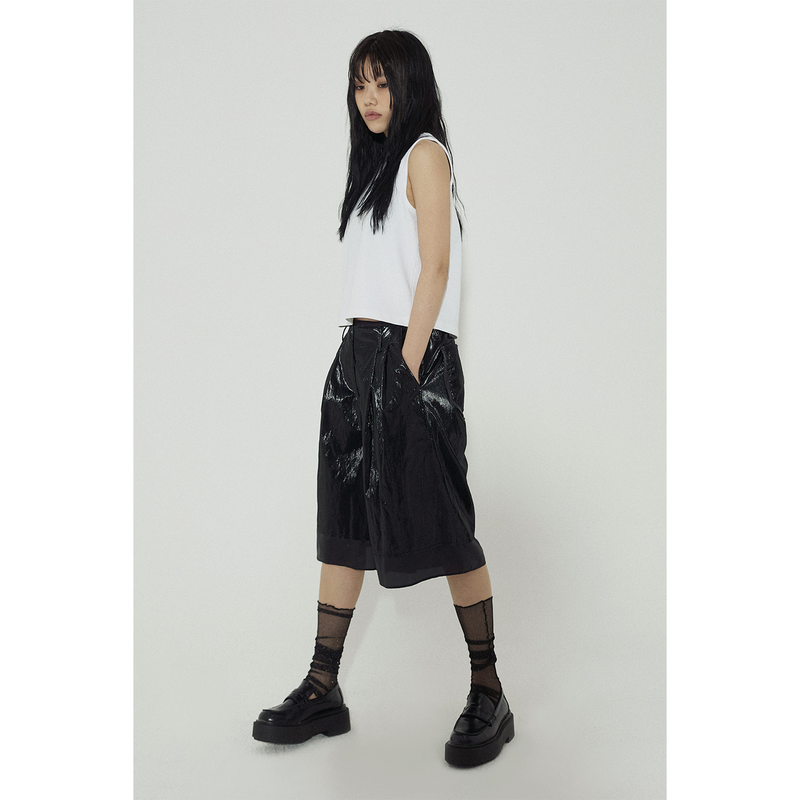 LEATHER LINING COMBI SHORTS