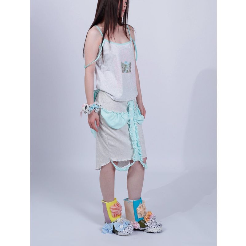 water green knit skirt
