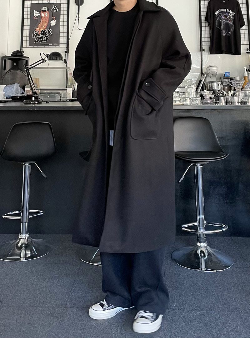 frang double pocket kara wool coat