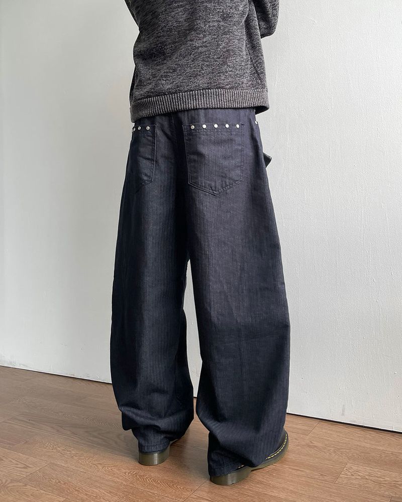 Warp Herringbone Stripe Pants