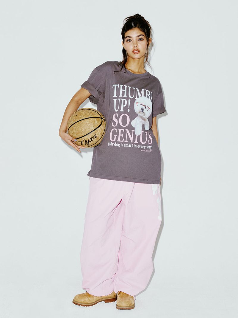 GENIUS PUPPY TEE CHARCOAL
