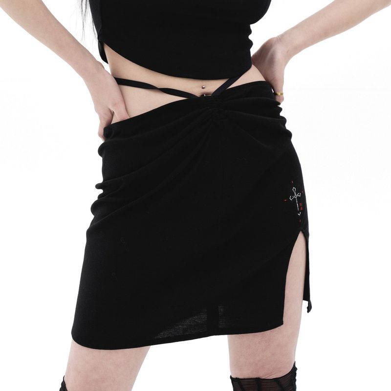 212-shirring ribbon skirt