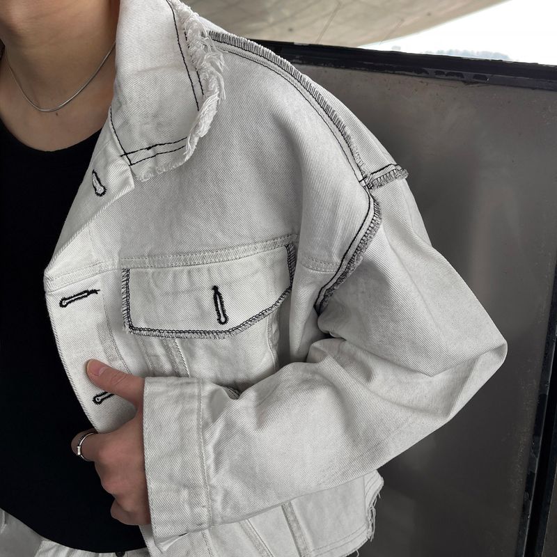 MG650 Stitch Dirty Wash Crop Jacket