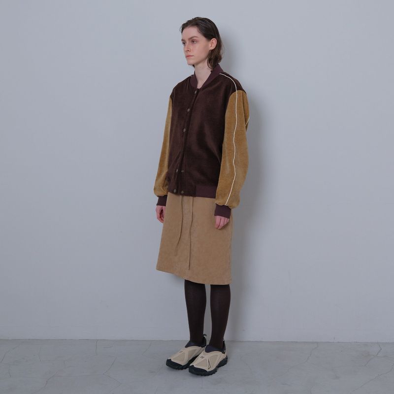 Beige Camou Midi-Skirt