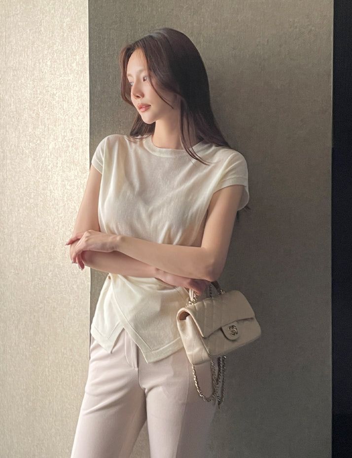 iam mari（アイアム マリ）の「Niroin Cross Cap Sleeve Short Sleeve（Tops）」