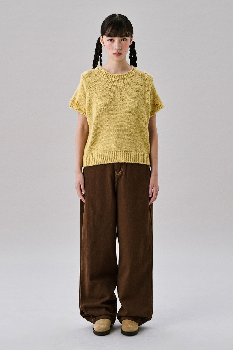 Balloon Pintuck Pants [Brown]