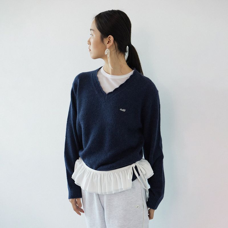 Mesh ruffle belt_ivory