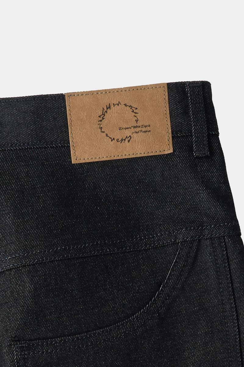 Natural High Waist Baggy Fit Denim Pants (Black)