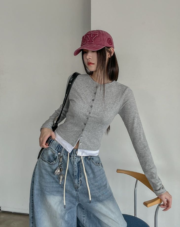 ULAN(ユレン)の「Poning Layered Double Cardigan(Tops)」
