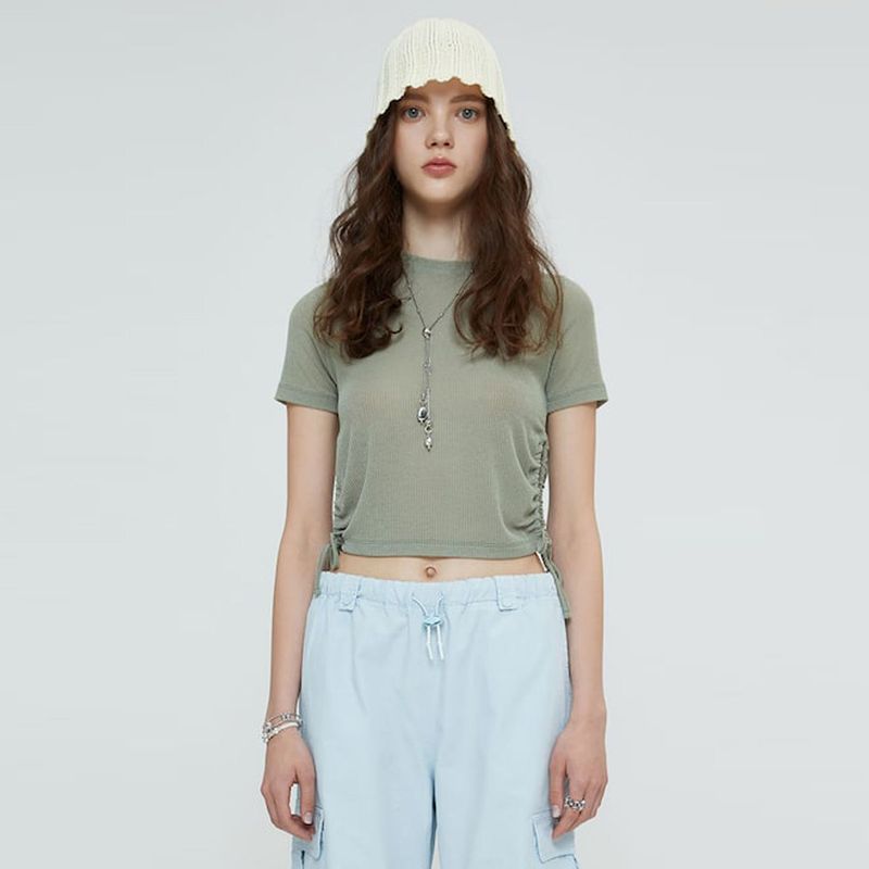 SPERONE(スペロネ)の「SIDE SLIT TOP (KHAKI)(Tops)」