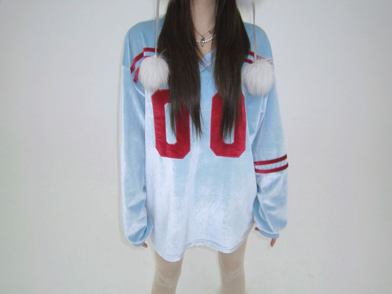 Ribbon velvet rugby-T