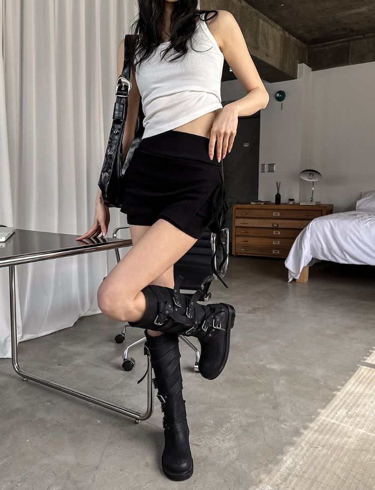 Della Ribbon Layered Skirt Pants