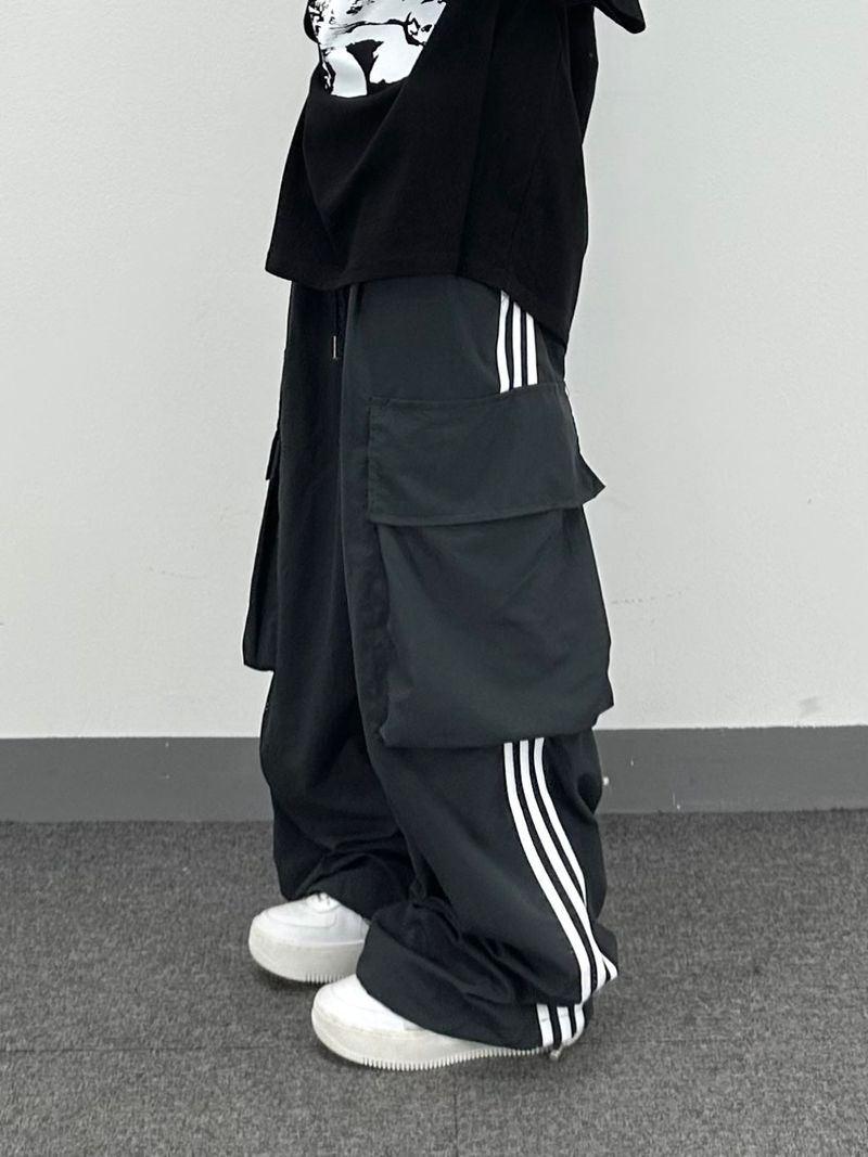 nylon track cargo pants