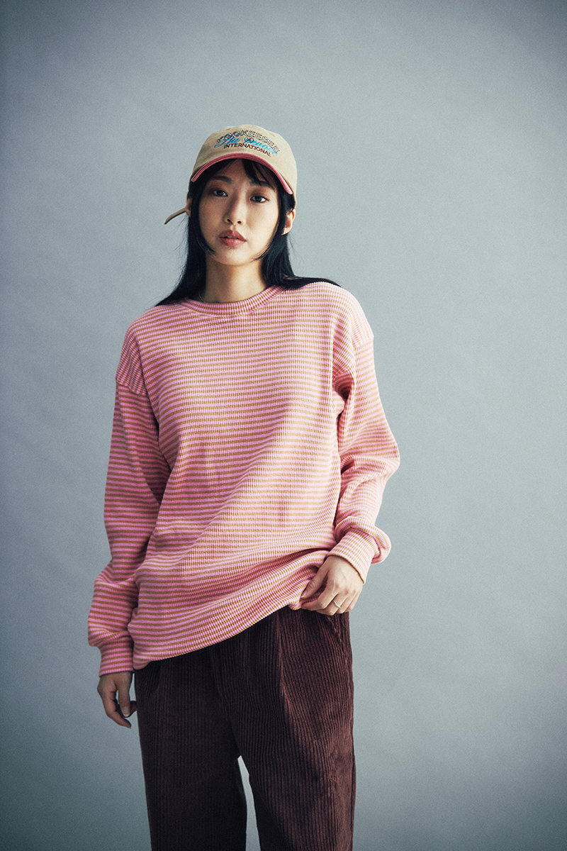 Stripe Long Sleeve Tee (Pink/Beige)