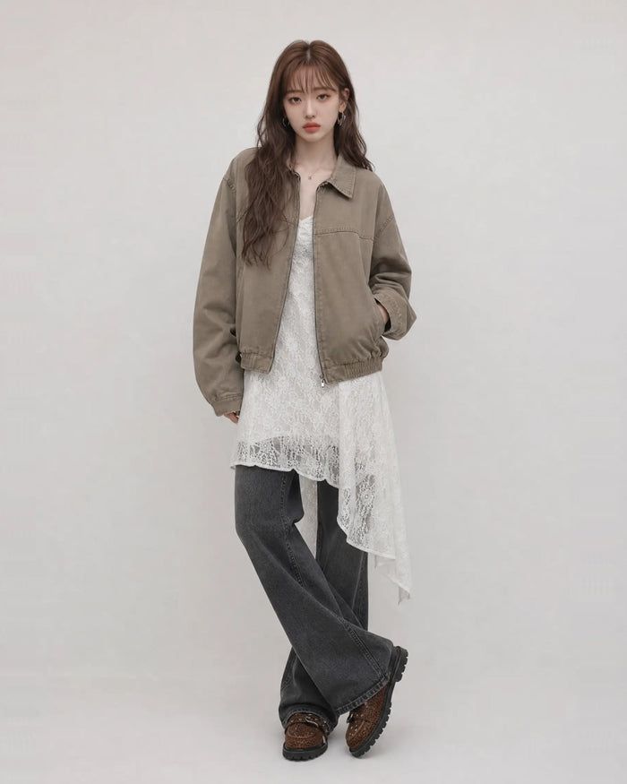 (UNISEX) Softening Work Dyeing Jacket