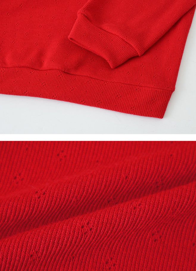 U-neck Eyelet Basic Knit T-Shirt (4color)