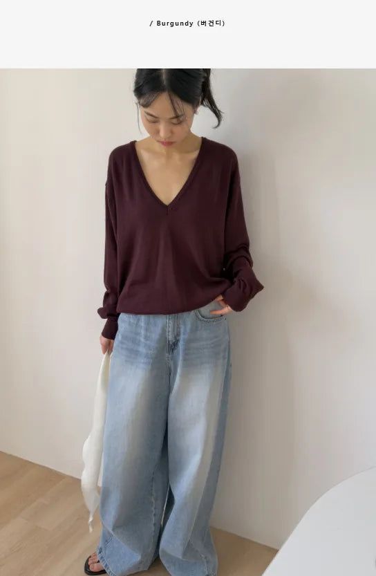 INCHANT ME（インチャントミー）の「[wool50%] Danny Deep V-Neck Over Fit Knit（Tops）」
