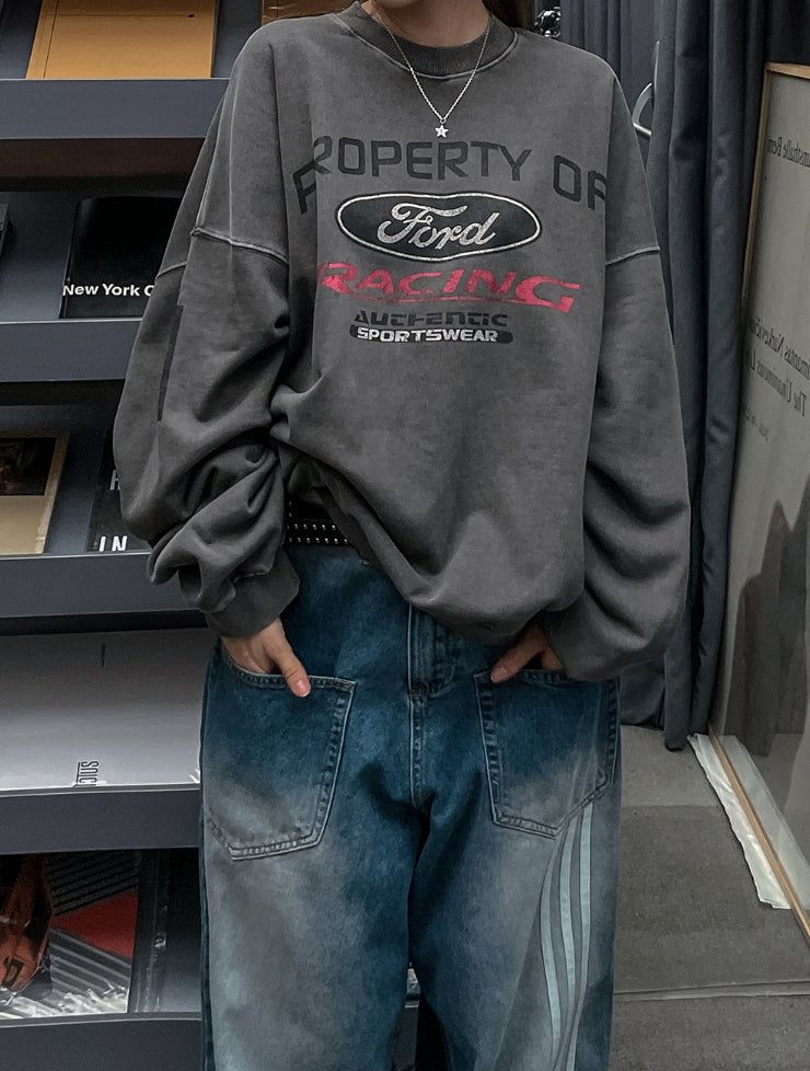 Ford washing oversized printed sweatshirt