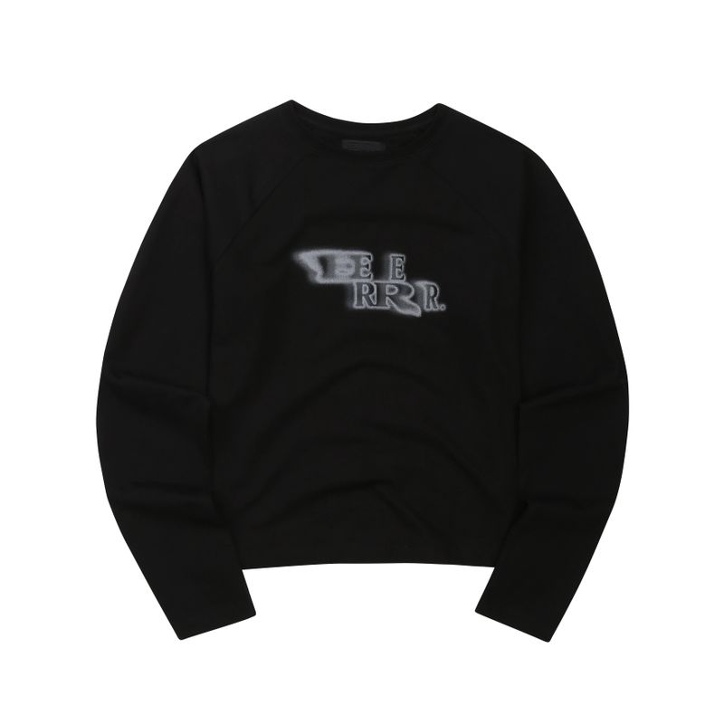 EEERRR Distorted Logo raglan long sleeve (Black)