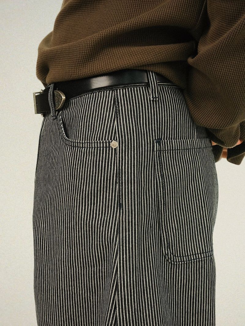 FF Stripe Curved Wide Pants