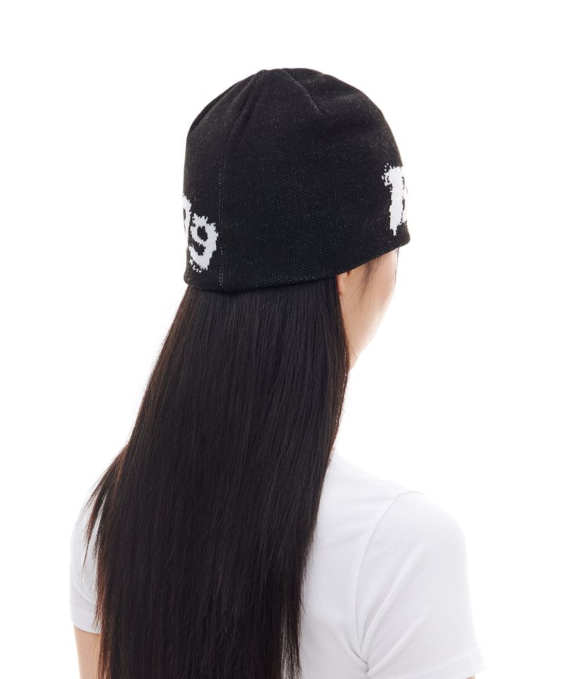 BOLD UNCUFFED BEANIE (BLACK)