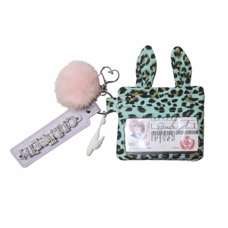 Brush Girl Leopard Wallet (MINT BUNNY)