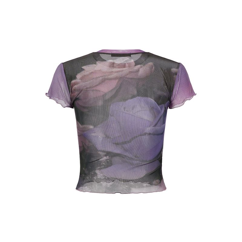 Purple Rose Mesh Top