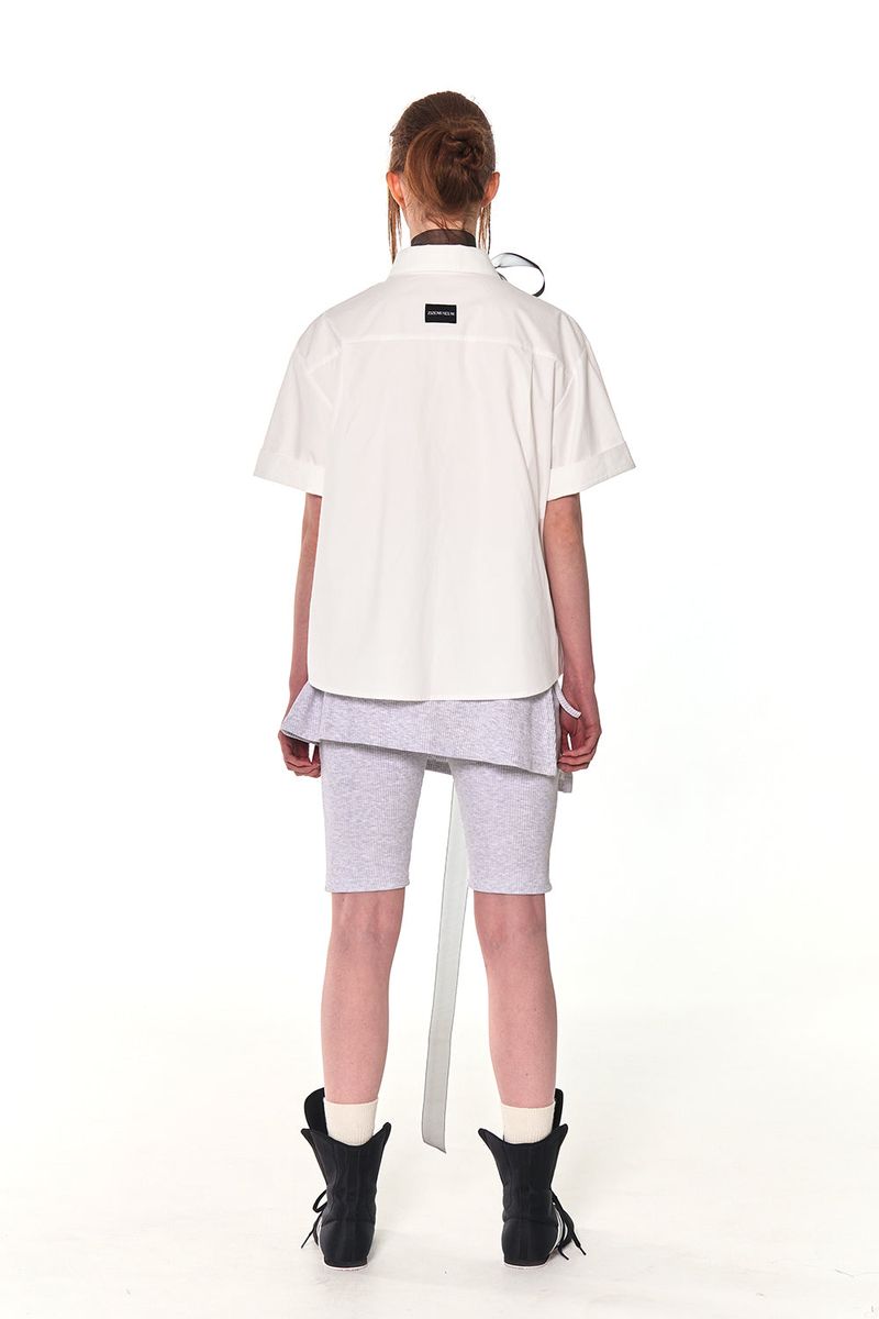 HALF COTTON OVERFIT SHIRTS (WHITE)