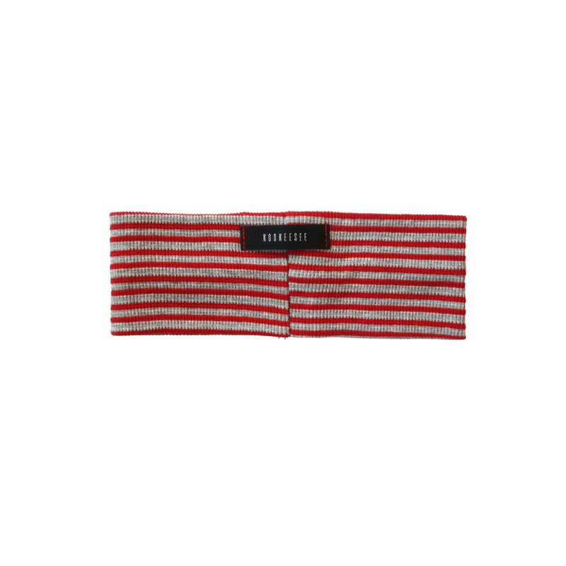 Stripe Waffle Head Band (red/grey)