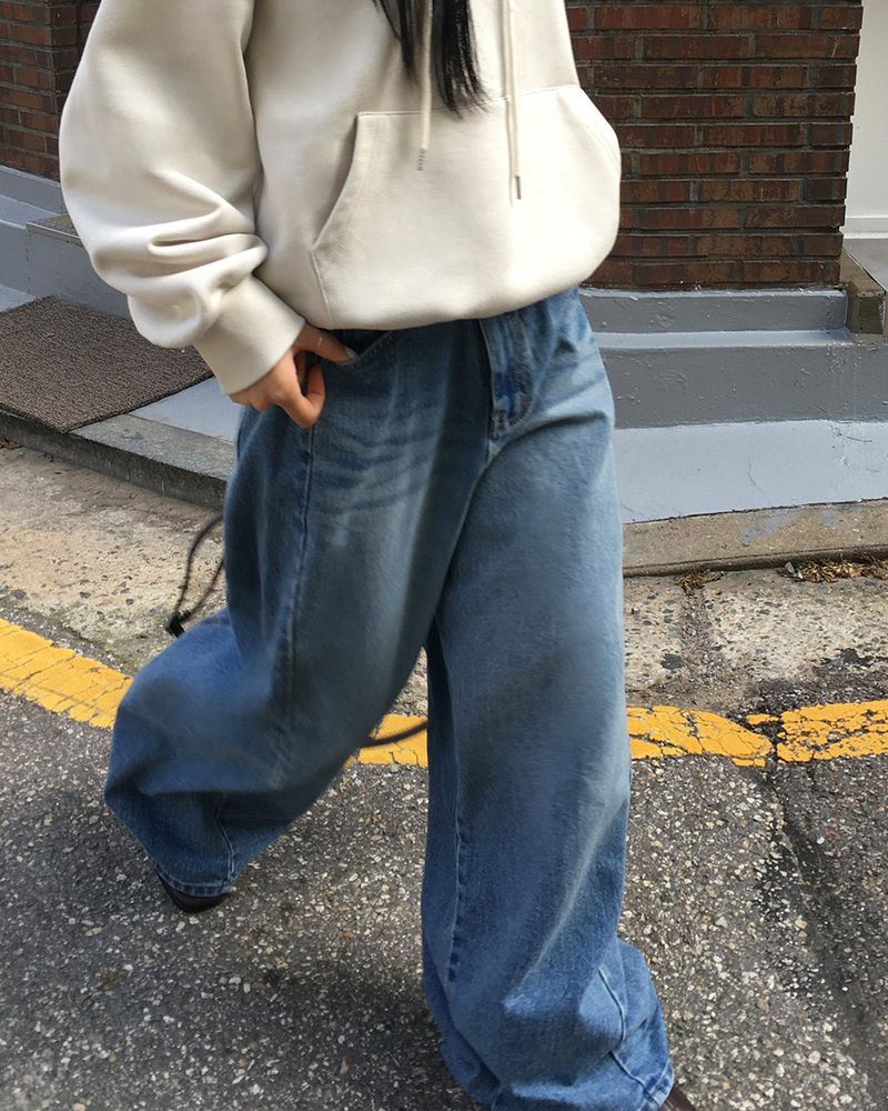[ORIGINAL] Crew Contrast Wide Denim Pants